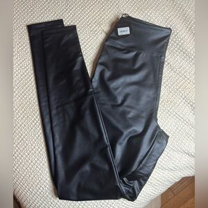 Aerie Black faux leather Real Me Leggings